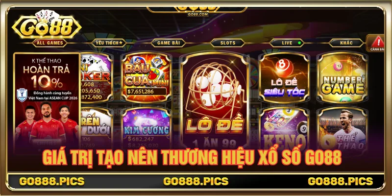 Sảnh xổ số GO88 có nhiều tựa game hấp dẫn