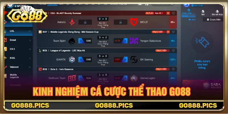 Chia sẻ mẹo đặt cược thể thao GO88 từ các chuyên gia hàng đầu