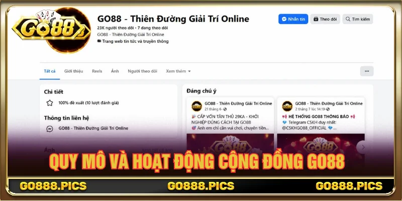 Fanpage GO88 với hơn 23K người theo dõi