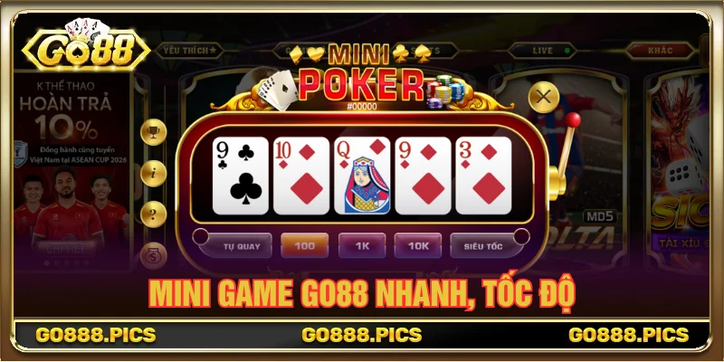 Sảnh Minigame tốc độ với kho trò chơi dễ tham gia