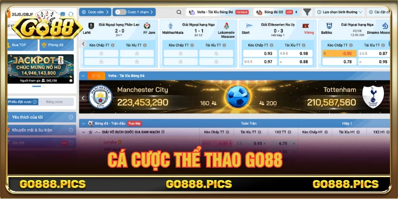 Sảnh thể thao với bảng kèo gọn dễ theo dõi thông tin